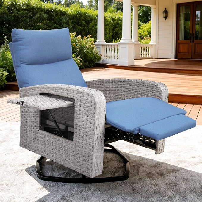 Outdoor Recliner Chair, Wicker Patio Recliners by zzw