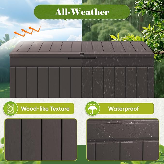 Flamaker Outdoor Storage Box 80 Gallon Resin Waterproof Deck Box Delivery Box - Image 5