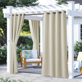 NICETOWN 2 Panels Beige Outdoor Curtains by NICETOWN
