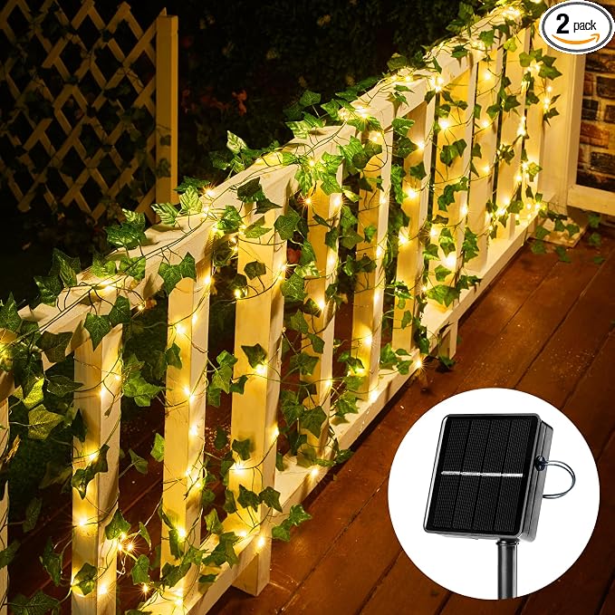 Brightown Solar Fairy Lights Outdoor, 2 Packs Total 66Ft Solar String Lights by Brightown