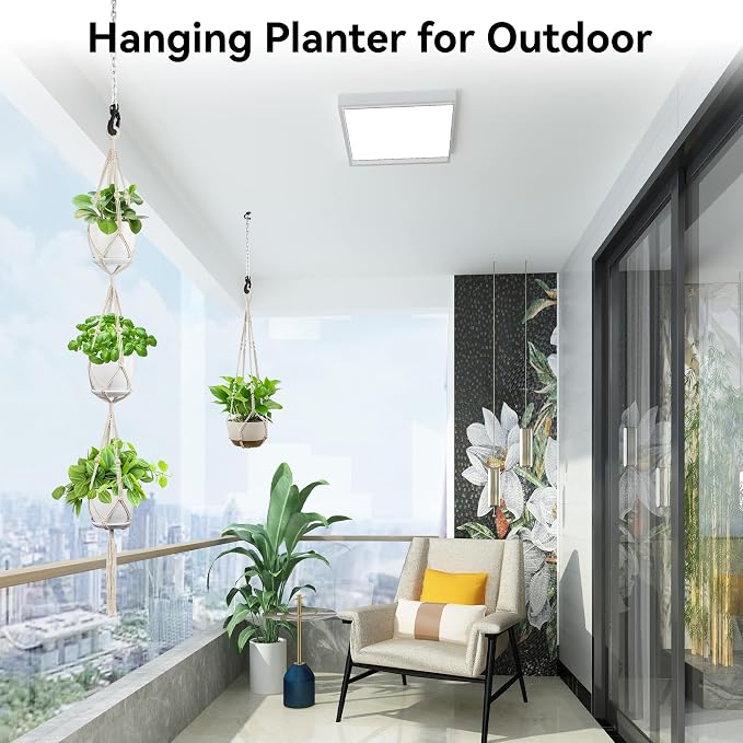 USLAI Macrame Plant Hanger Indoor Outdoor, Fits 4 to 15 Inch Pots, Strong - Image 5
