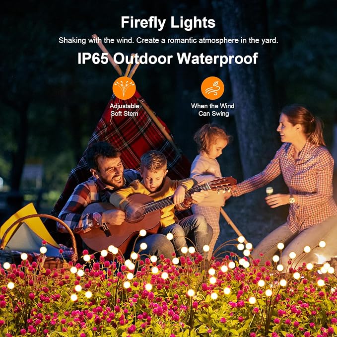 ASMAD Solar Lights Outdoor, Solar Garden Lights, Outdoor Decorations, Firefly - Image 3