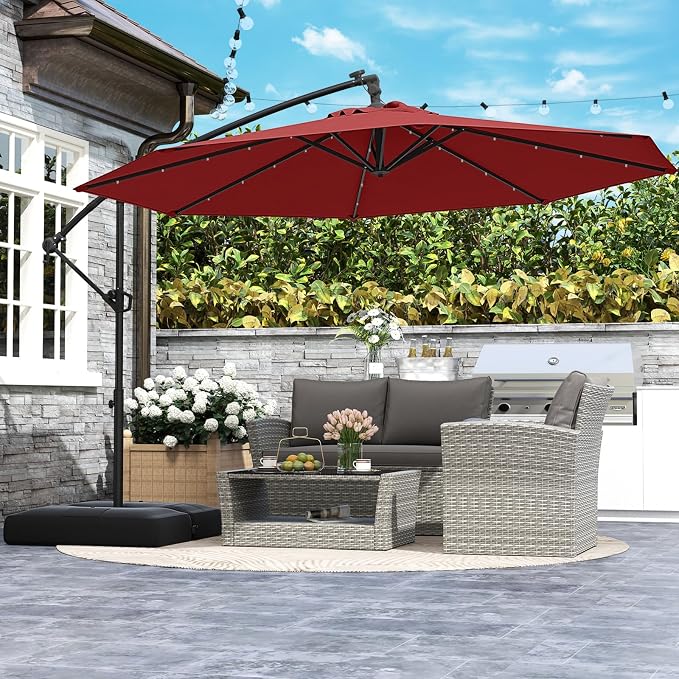 Tangkula 10ft Solar LED Patio Umbrella - Image 3
