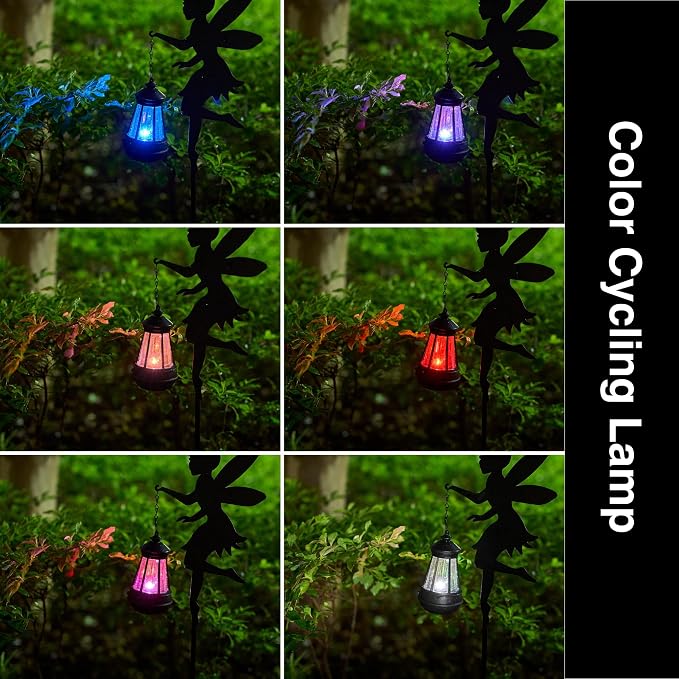 Solar Fairy Garden Decorations Solar Lighting 1 Pair – Outdoor Color-Changing - Image 3
