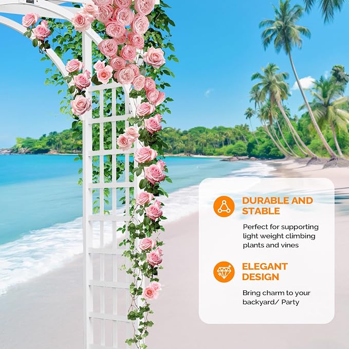 VINGLI 85in Wooden Arbor, Wedding Arch - Image 5