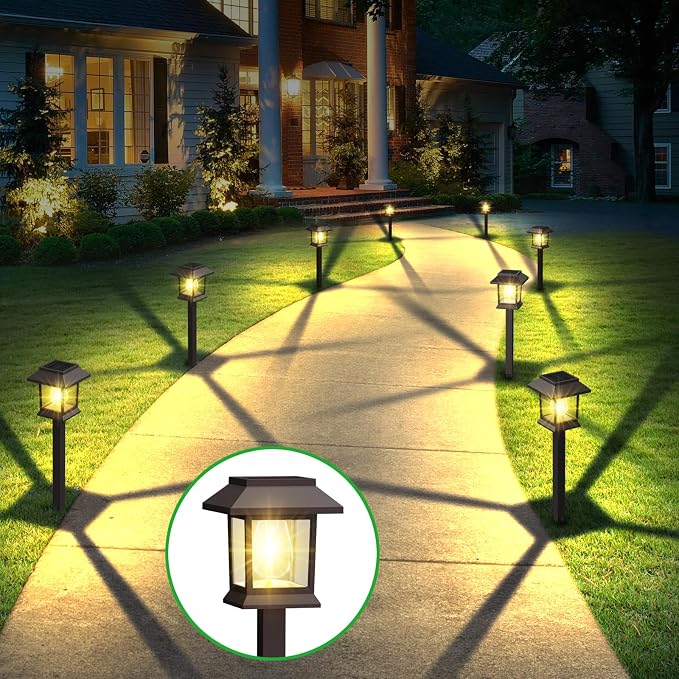 Solar Outdoor Lights, 12 Pack Solar Pathway Lights Waterproof, Landscape - Image 4