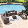 Aoxun 10 Piece Patio Furniture Set Wicker Rattan Patio Conversation Set Outdoor by Aoxun