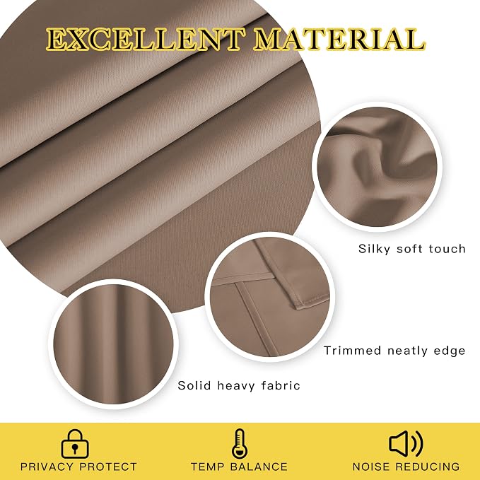 NICETOWN Blackout Curtains 72 inches Long, Grommet Privacy Window Treatment - Image 2