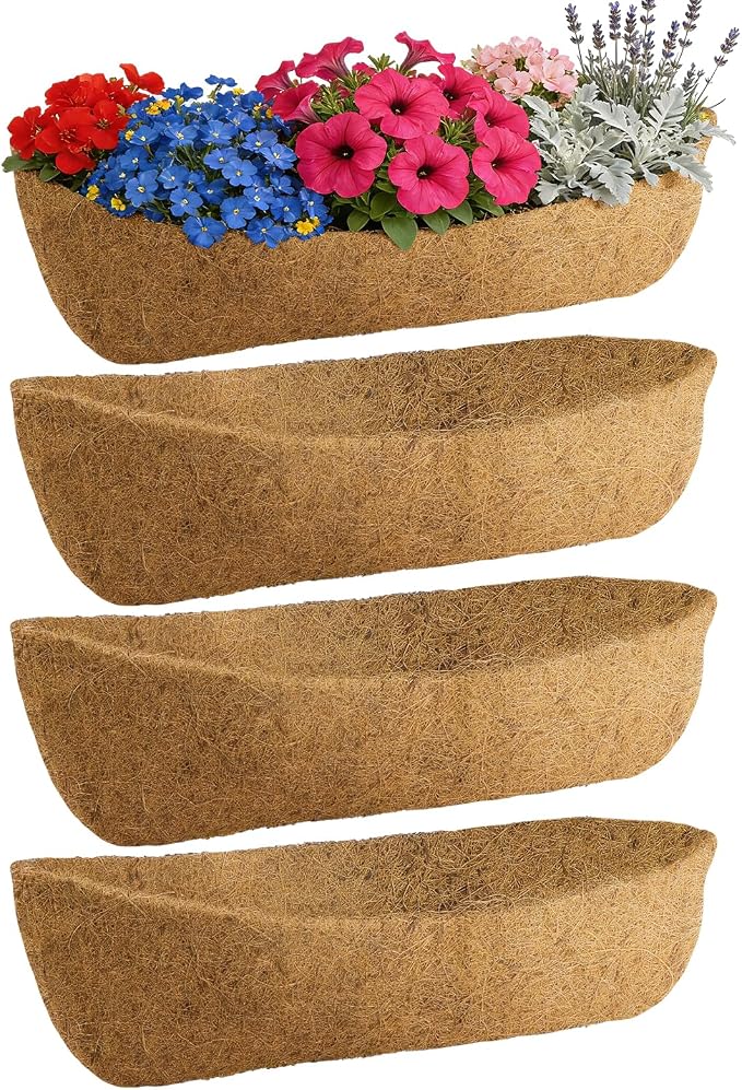 36in Arched Coco Liners for Window Planter Box by ANPHSIN