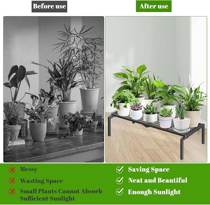1 Tier Metal Plant Stand Indoor Outdoor, Potted Multiple Flower Pot Holder Rack - Image 7