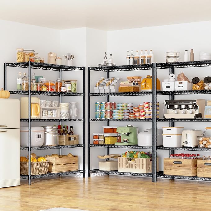 5 Tier Storage Shelves 71"H Wire Shelving Adjustable Metal Shelving, 1000LBS - Image 2