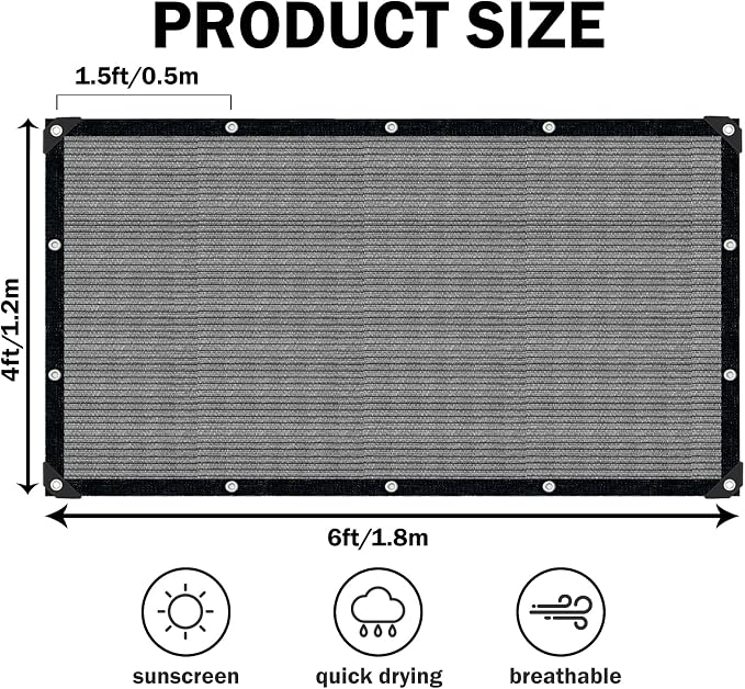Grey Sun Shade Cloth, Pergola Shade Cover - Image 2