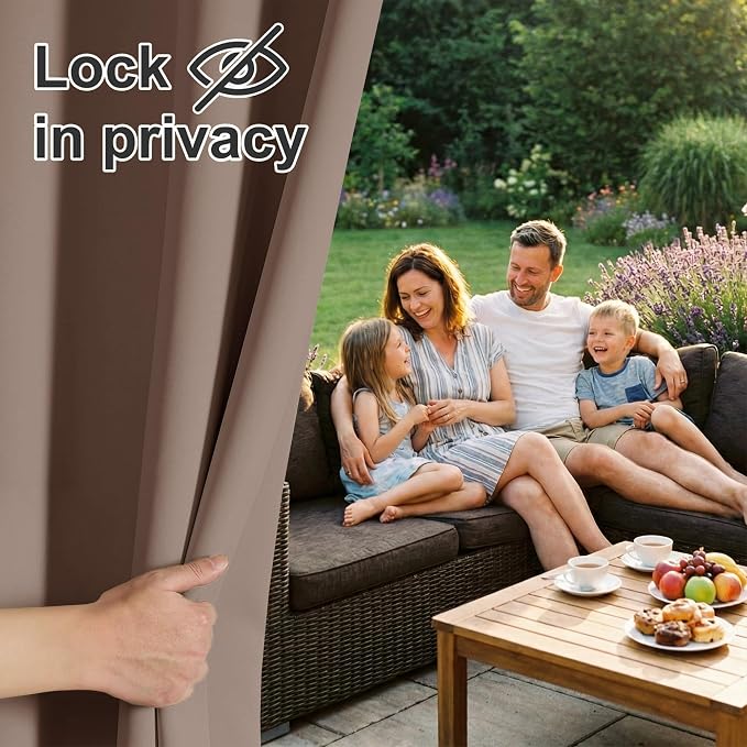 RYB HOME Patio Outdoor Curtains - Image 3