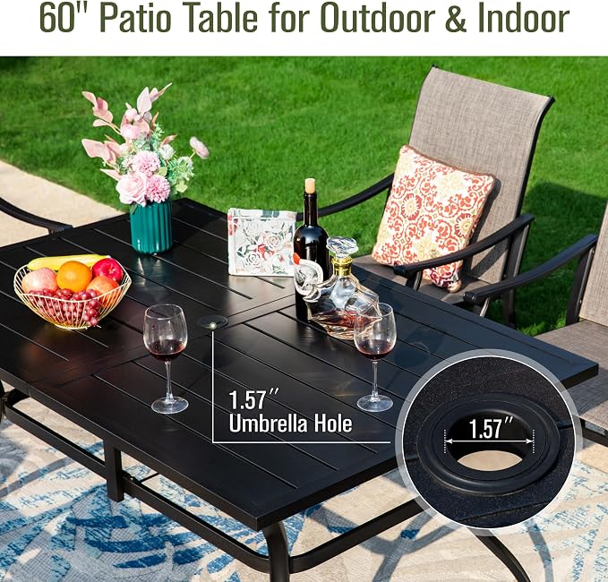 Sophia & William 7 Pieces Patio Dining Set, 6 Quick Dry Textilene Chairs and - Image 5