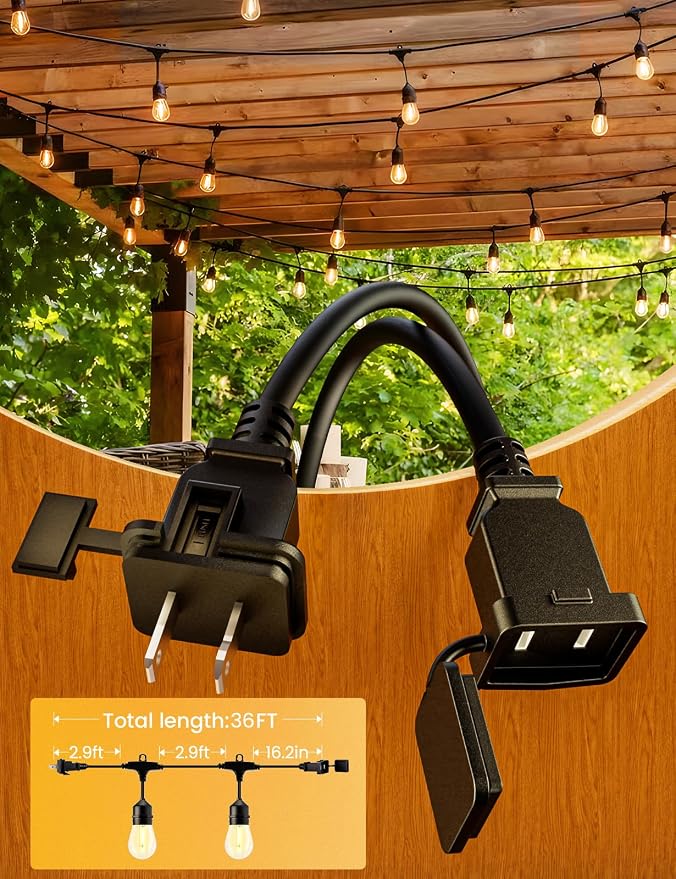 Svater Outdoor Led String Lights 36 FT, Patio Lights - Image 3