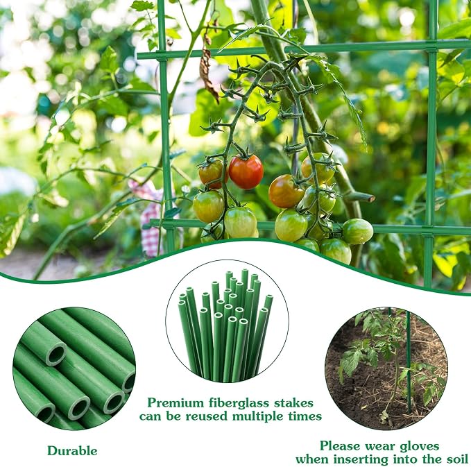 Garden Stakes 17Inch 20Pack, DIY Tall Plant Support Stakes of 4Ft, HAINANSTRY - Image 5