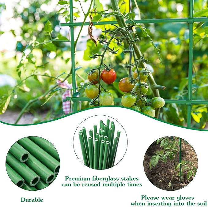 Garden Stakes 17Inch 40Pack, DIY Tall Plant Support Stakes of 4Ft, HAINANSTRY - Image 6