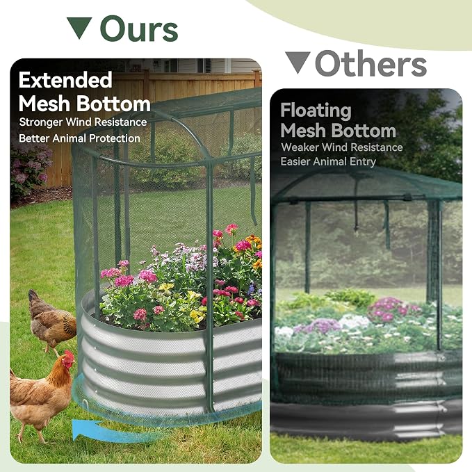 Raised Garden Bed with Self-Watering System, Oval Galvanized Raised Beds - Image 3