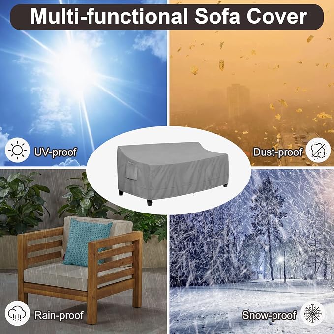 PureFit Outdoor Couch Cover Waterproof Patio Sofa Furniture Covers, 4-Seater - Image 6