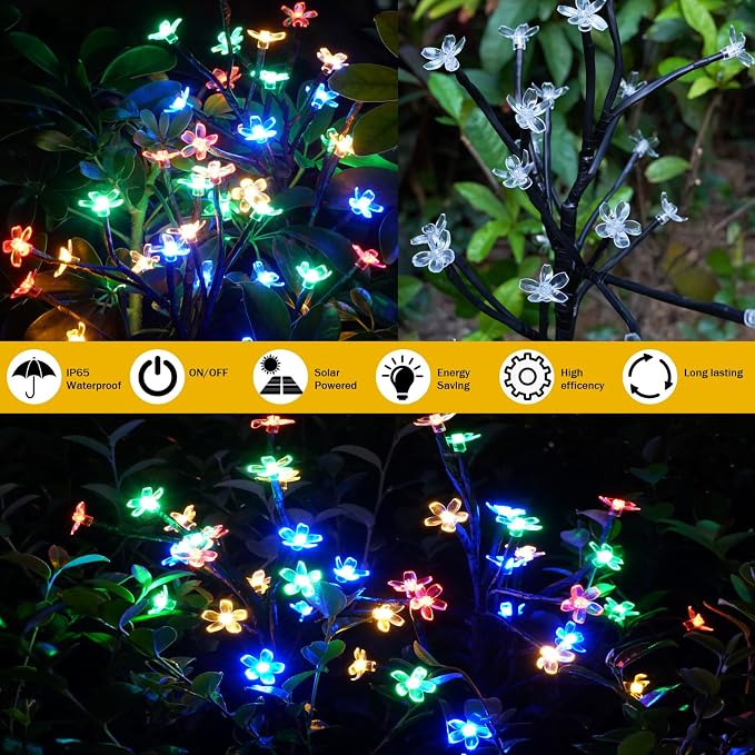 Solar Garden Lights Garden Decor, Solar Flowers Outdoor Decorative, Pathway - Image 5