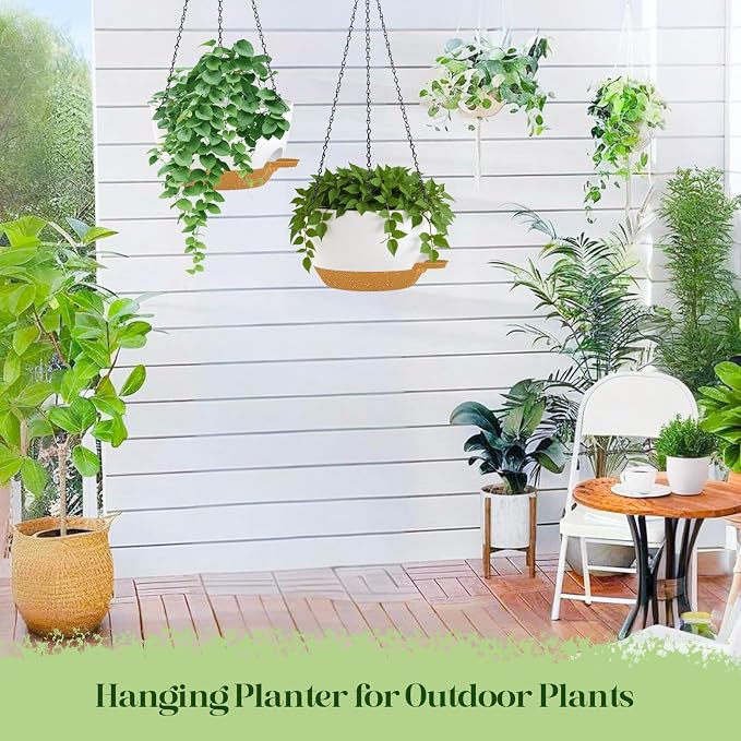 2 Pack 10 Inch Self Watering Hanging Planters - Image 4