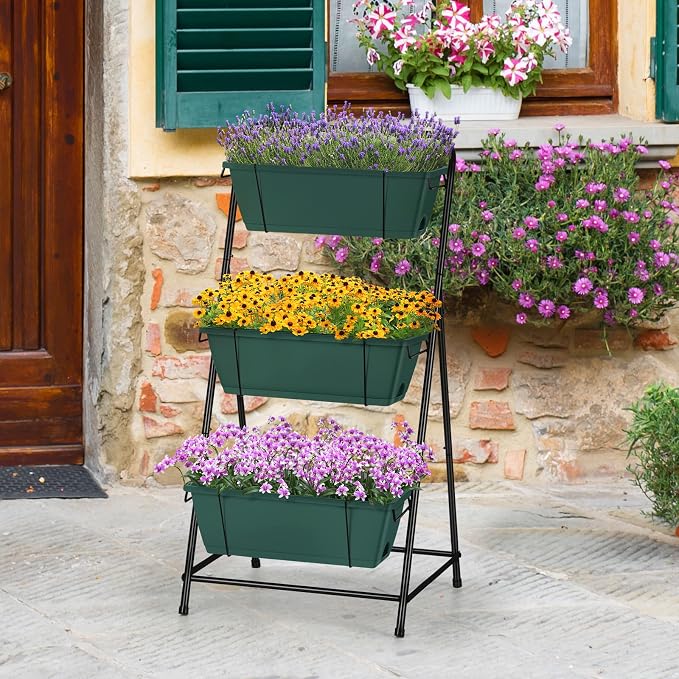 Vertical Raised Garden Bed 3 Tier Garden Planter Standing Planter Box Herb - Image 6