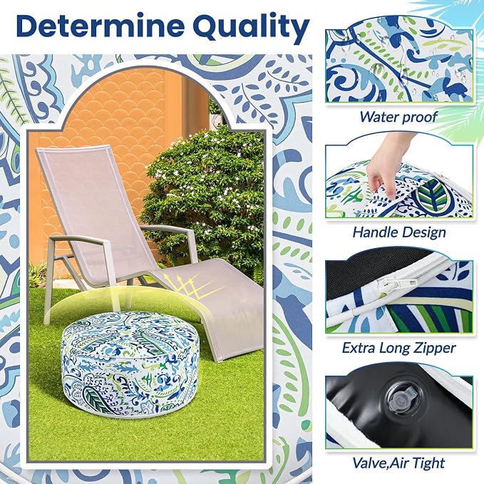Outdoor Inflatable Ottoman Waterproof Pouf Ottoman - Image 3