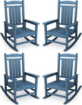 KINGYES Oversized Outdoor Rocking Chair Set of 4, High Density Polyethylene by KINGYES
