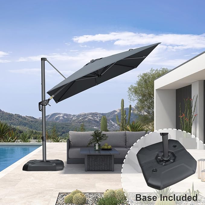 PURPLE LEAF 8 Feet Square Cantilever Umbrella Patio Umbrella - Image 2