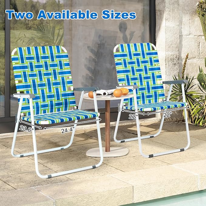 VINGLI Patio Lawn Webbed Folding Chairs Outdoor Beach Portable Camping Chair - Image 4