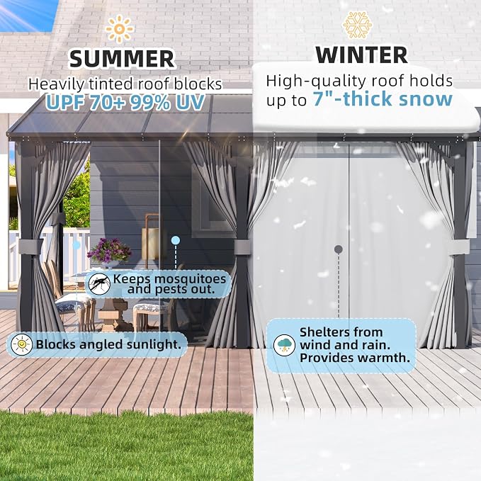 AECOJOY 16' x 12' Gazebo Outdoor Pergola - Image 2