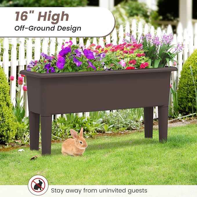 Giantex Raised Garden Beds Outdoor Set of 2, Self-Watering Planter Box - Image 8