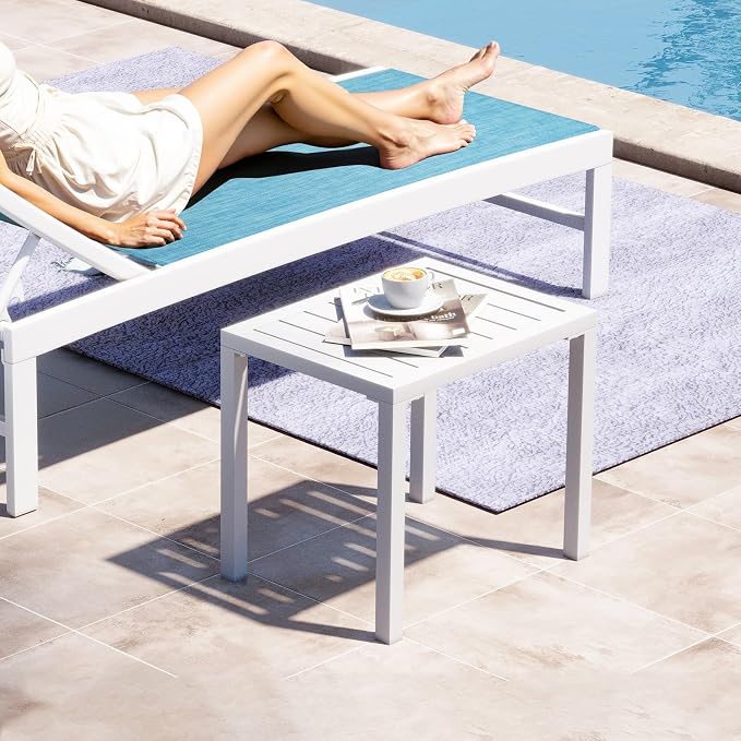 Crestlive Products Aluminum Outdoor Side Table, Easy Assembly Small Coffee - Image 7