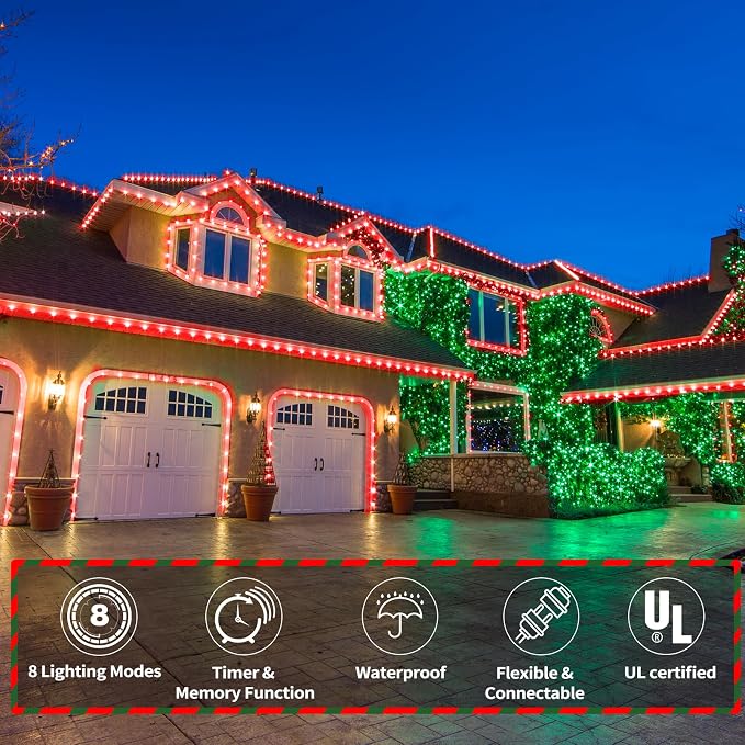 50ft LED Rope Lights Outdoor, 360 LED Connectable and Flexible Tube Lights - Image 2
