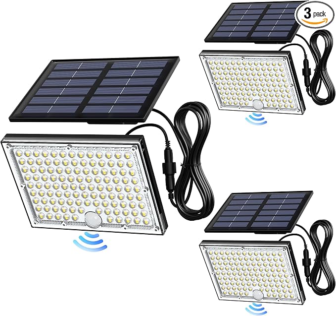 JACKYLED Solar Lights Outdoor Waterproof, Motion Sensor Flood Light 113 LED by JACKYLED