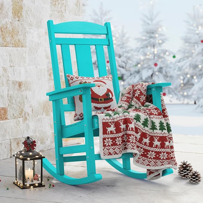 LUE BONA Rocking Chair Outdoor, Weather Resistant HDPS Plastic Rocker Chairs by LUEBONA