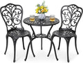 NUU GARDEN 3 Piece Bistro Set Outdoor, All Weather Cast Aluminum Patio Bistro by NUUGARDENCORPORATION