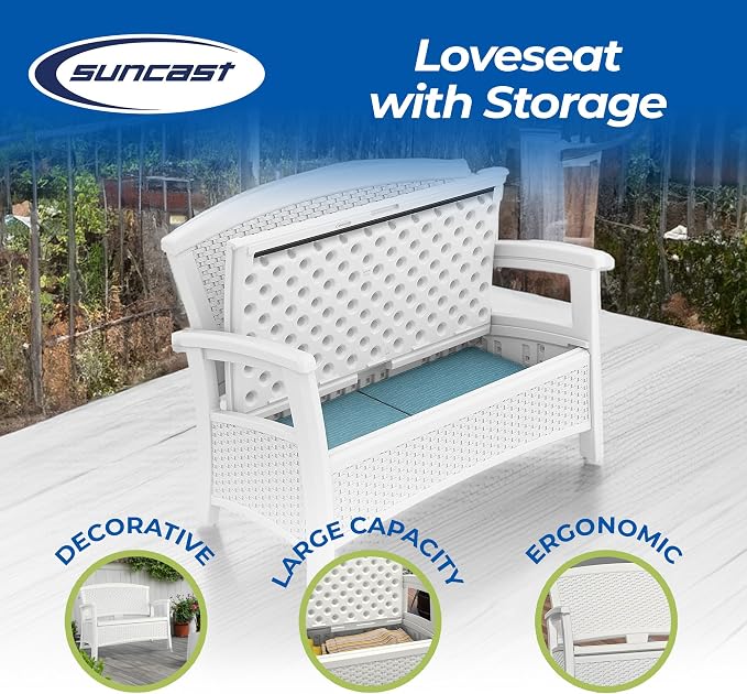 Suncast Elements Stylish Lightweight Loveseat Outdoor Seating - Image 4