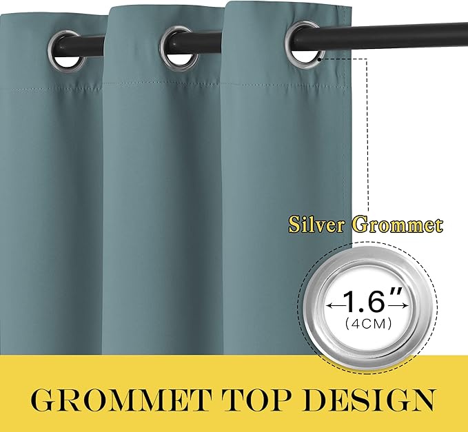 NICETOWN Greyish Blue Blackout Curtain - Image 2