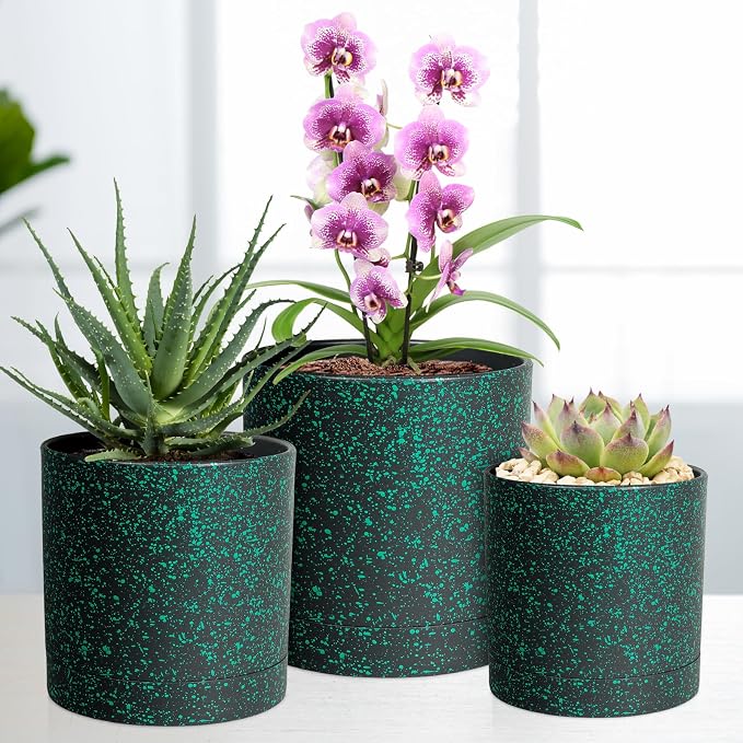 7/6.5/6/5/4 inch Plant Pots, 5 Pack Cylinder Flower Pots - Image 5