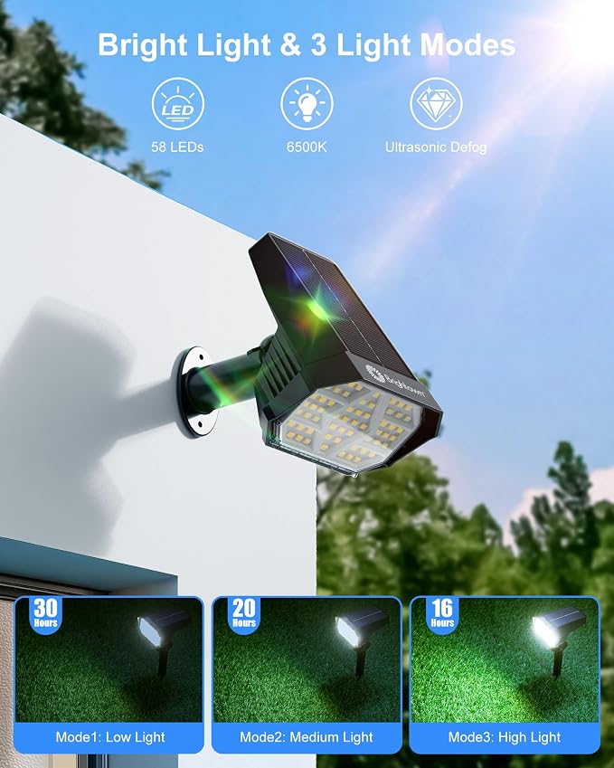 Brightown 4Pack Solar Spot Lights Outdoor - Image 2