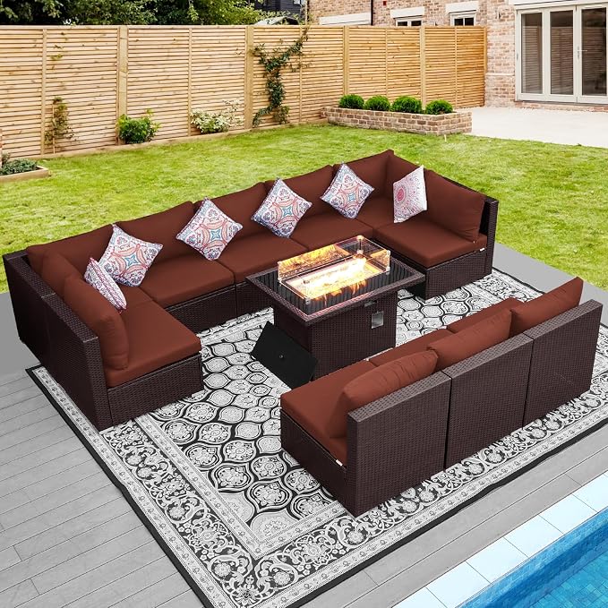 NICESOUL 11 Piece Modern Outdoor Patio Furniture Set - Image 3