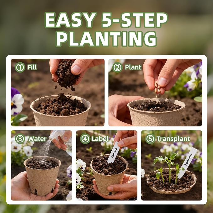 70Pcs Biodegradable 4” Peat Pots - Image 4