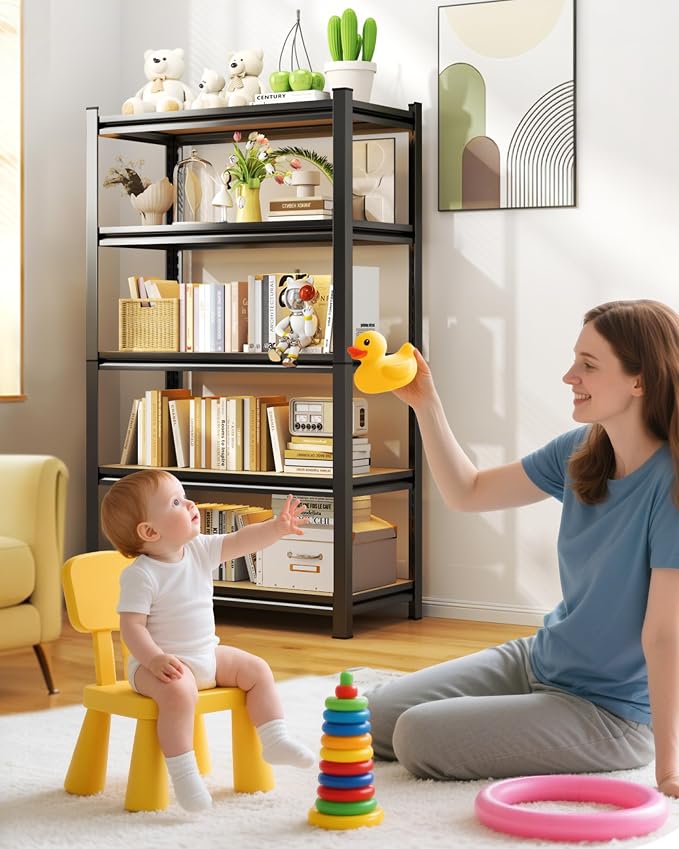 Set of 5 Garage Shelving Heavy Duty Storage Shelves, Metal Adjustable Shelving - Image 2