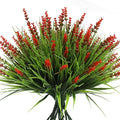 alyptus Artificial Flowers Outdoor 12 Bundles Fake Plants Outside Red Flower by ALYPTUS