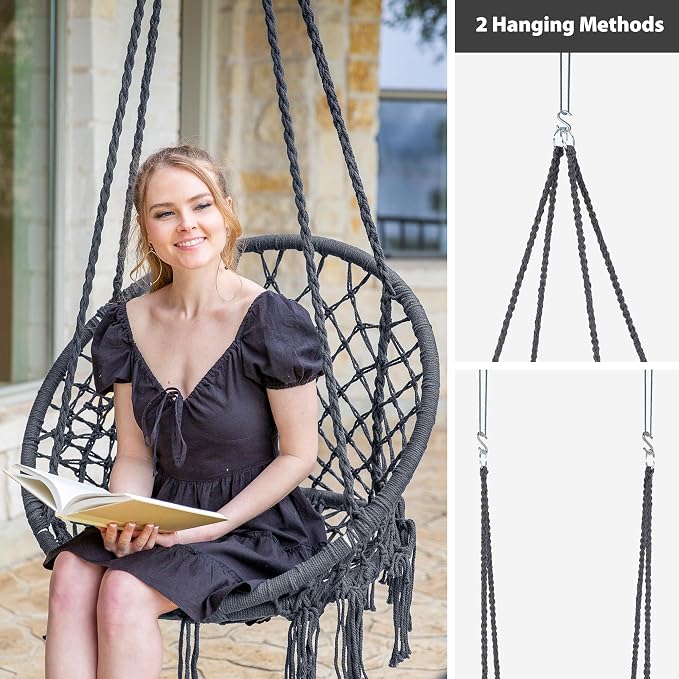 SUNCREAT Hammock Chair Hanging Macrame Swing - Image 2