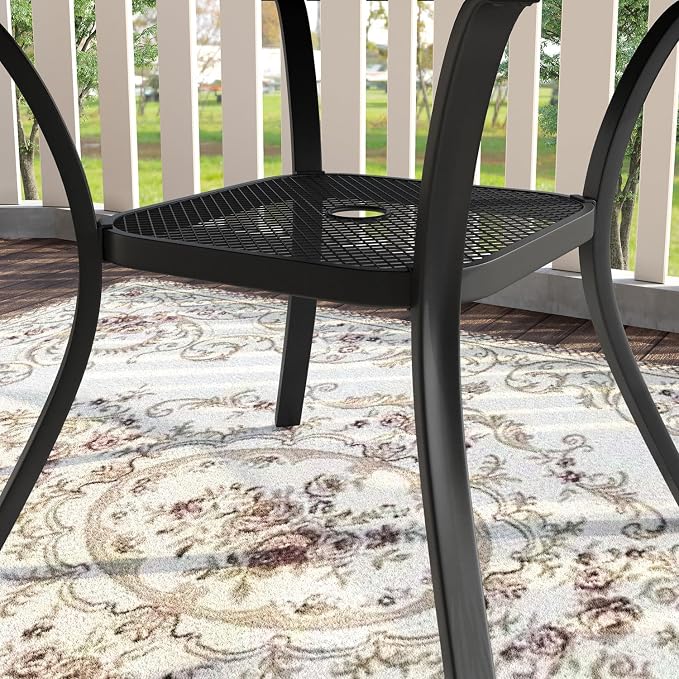 VICLLAX 5 Pieces Patio Dining Set, Outdoor Furniture Set Includes 41.2" Round - Image 4
