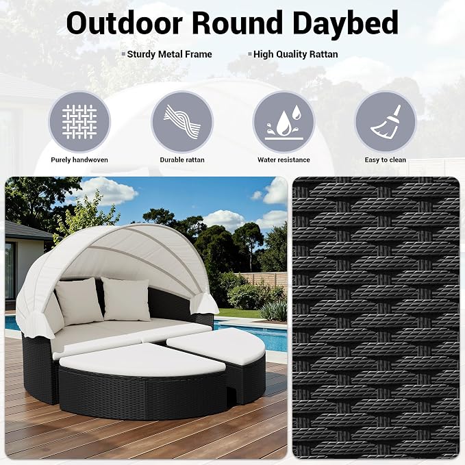 Patio Furniture Round Outdoor Daybed - Image 3