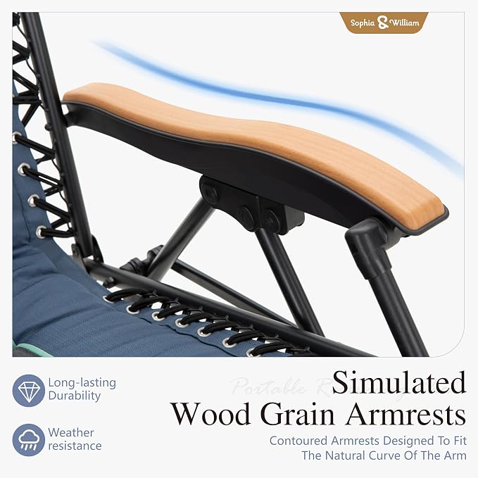 Sophia & William Oversized XXL Zero Gravity Lounge Chair Padded Reclining Lawn - Image 8