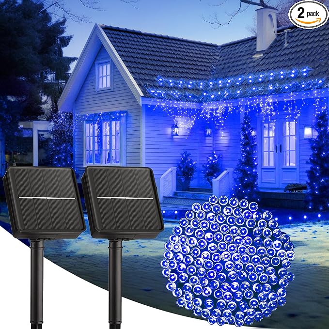 2-Pack 400LED 170FT Total Solar Outdoor Lights IP65 Waterproof Solar Powered by Brightown
